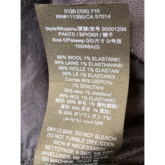 Tory Burch Skinny Pant Navy Wool Tweed Crop Size 0 GUC Career Low Rise $278 - Picture 5 of 9